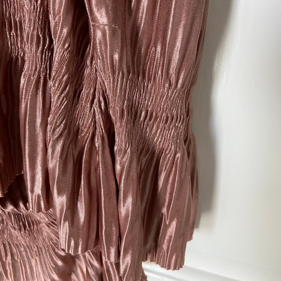 Zara Pleated Strappy Wrap & Tie Top Beige Pink - Picture 3 of 6